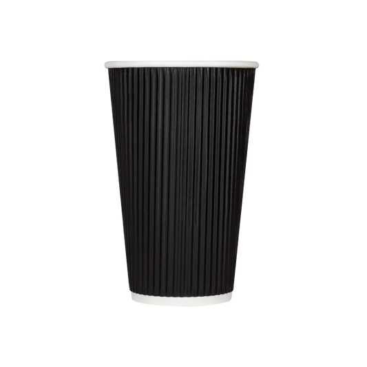 Ripple Coffee Cup (16oz, Black), 500 Count