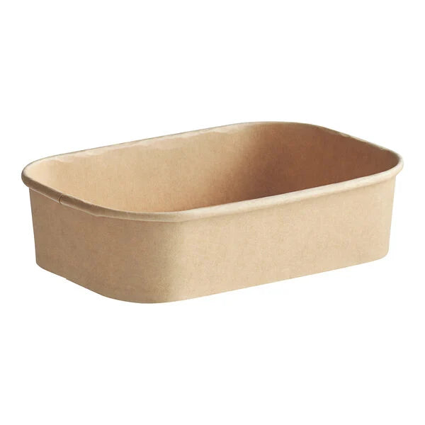 Paper Bowl Rectangular Kraft (500mL/16oz), 300 Count