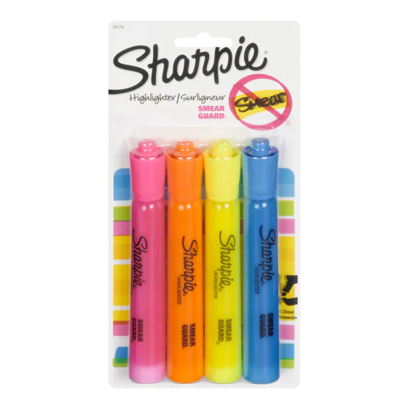 Sharpie Highlighter (Assorted Colours), 4 Count