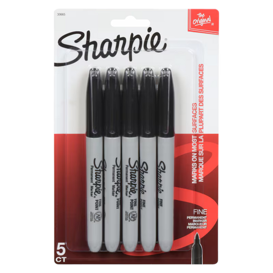 Sharpie Permanent Marker (Fine Tip), 5 Count
