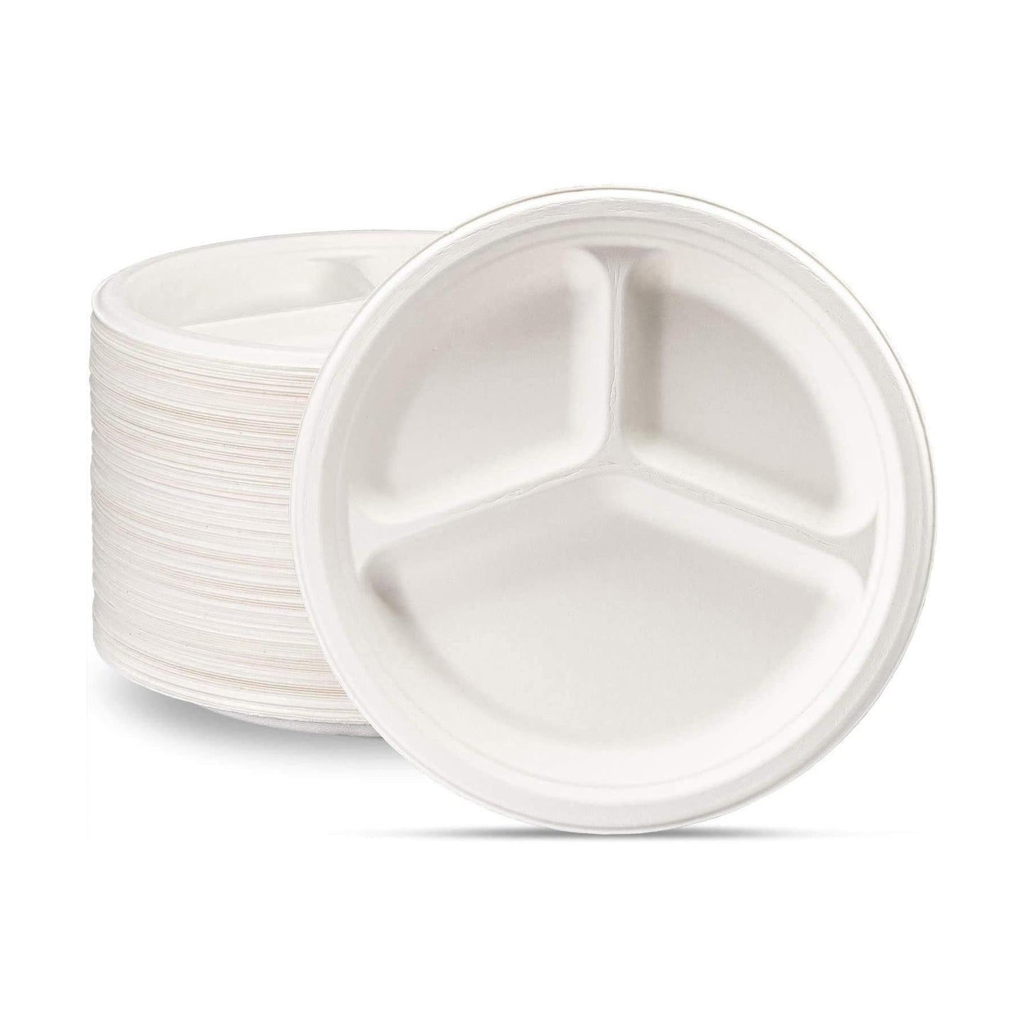 Fiber Paper Plate 9in 3-Comp