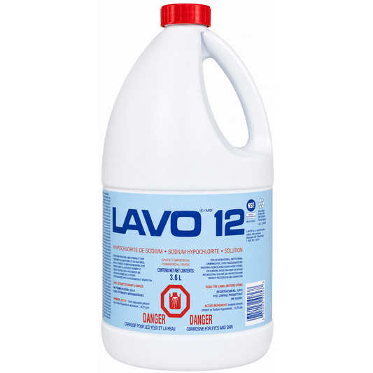 Lavo 12 Bleach (10.3% sodium hypochlorite), 3.6L