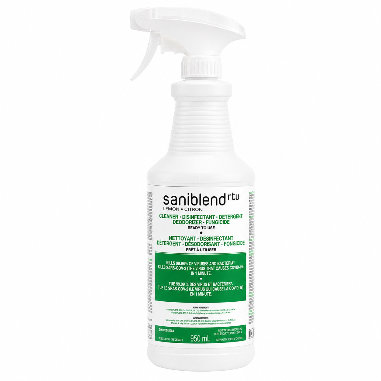 Saniblend - Disinfectant - Sanitizer - Deodorizer (Ready to Use, Lemon Scent), 950mL