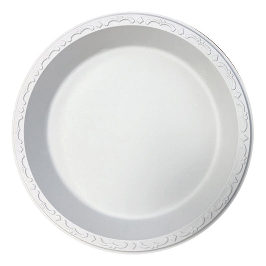 Ecopax Plastic Round Plate (10.25in, 1-Comp), 400 Count
