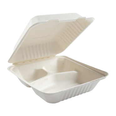 Fiber-83 Hinged Medium (8 x 8.7 x 3in, 3-Comp), 200 Count