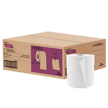 Cascades H080 Roll Paper Towel (1-Ply, White, 800ft), 6 Rolls