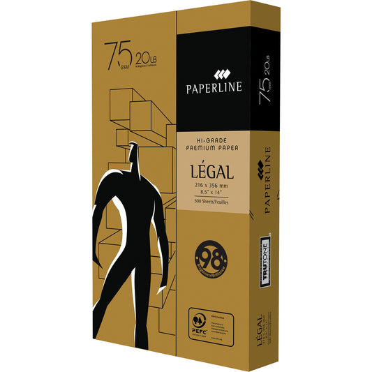 Paperline Hi-Grade Legal Paper – Legal (8.5" × 14") – 20lb – 98 Bright – 10 Reams (5,000 Sheets)