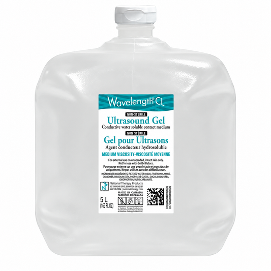 Wavelength® CL Clear Ultrasound Gel – Dye-Free & Hypoallergenic, 5L - 4 Count