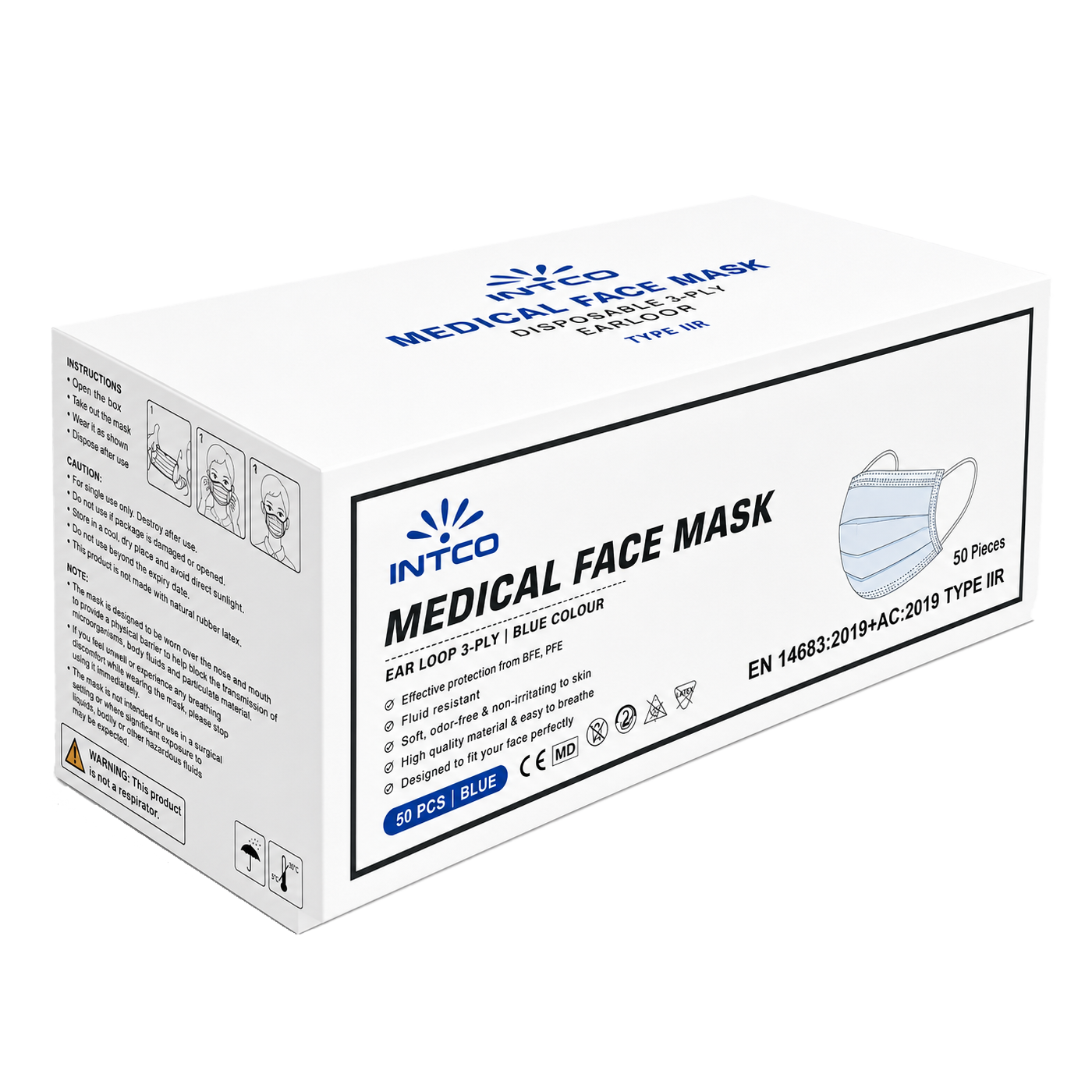 Medical Face Mask, 50 Masks/Box, 1 Count