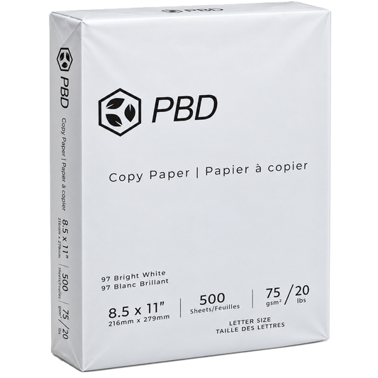 PBD Flex Economy Copy Paper – Letter (8.5" × 11") – 20lb – 10 Reams (5,000 Sheets)