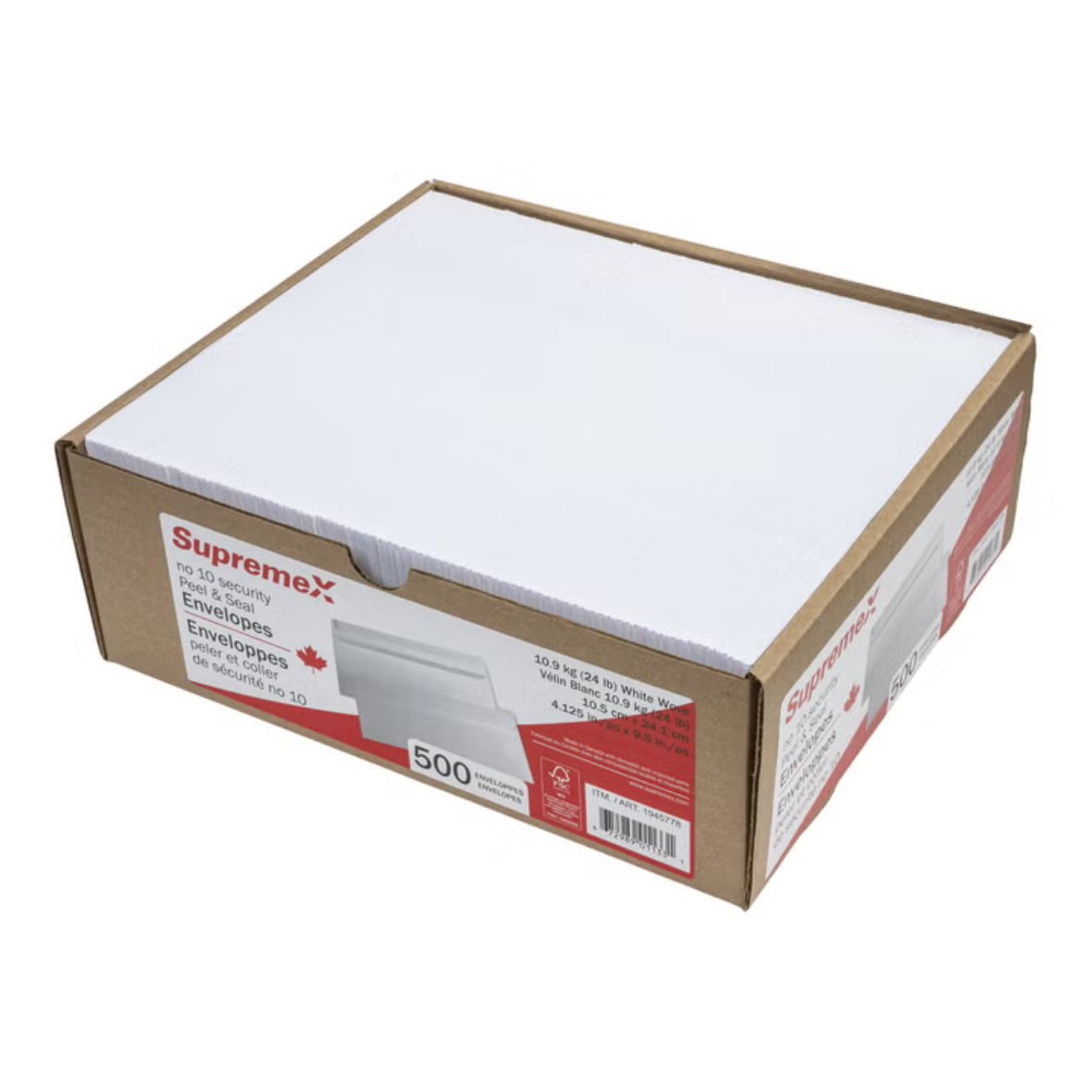 SupremeX No. 10 Security Peal & Seal Envelopes, 500 Count