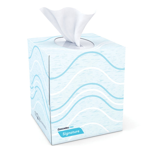 Cascades F710 Signature Facial Tissue Cube Box (2-Ply, 90 Sheets), 36 Boxes