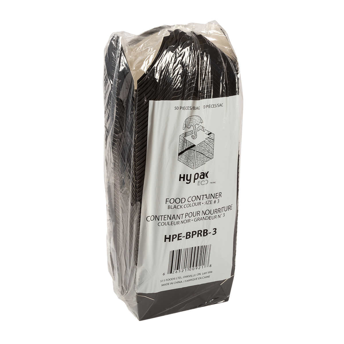 Paper Take-Out Container (Black #3, 1950mL/66oz), 200 Count