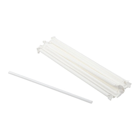 Stone Plastic Straw Milkshake (8in, Wrapped), 500bx
