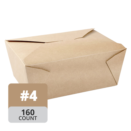 Paper Take-Out Container (Natural #4, 2600mL/80oz), 160 Count