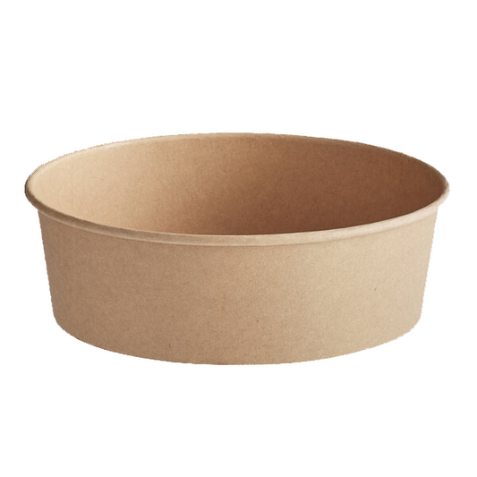 Paper Bowl Round Kraft (1100mL/38oz), 300 Count