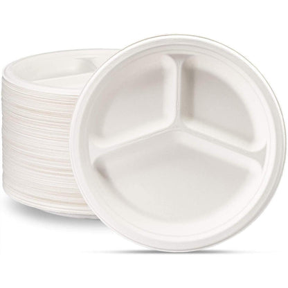 Fiber Paper Plate 10in 3-Comp