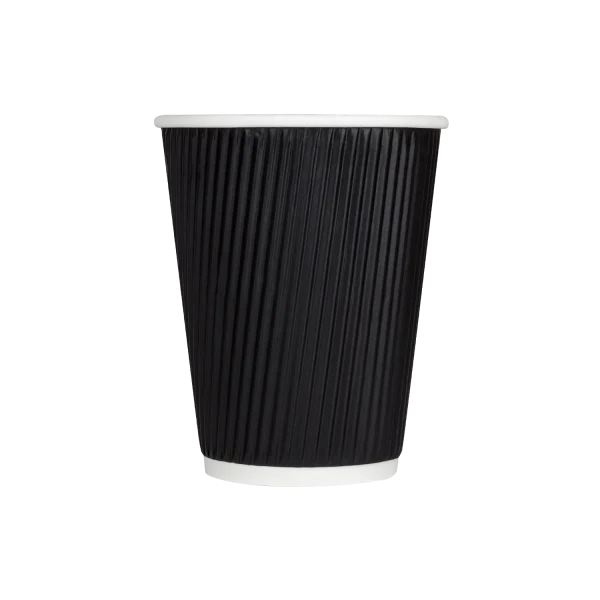Ripple Coffee Cup (12oz, Black), 500 Count