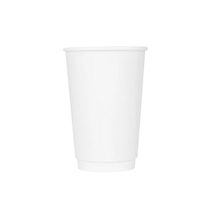 Insulated Paper Cup (16oz, Double-Wall, White) 500 Count