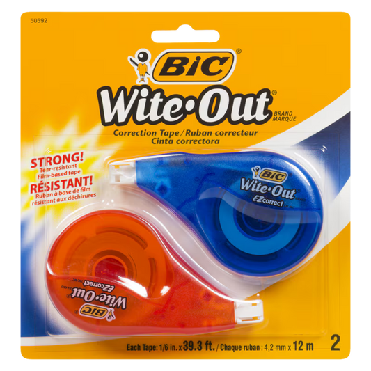 BIC Wite-Out Brand EZ Correct Correction Tape, 2 Count
