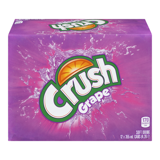 Crush Grape Soda Cans 355mL, 12 Count