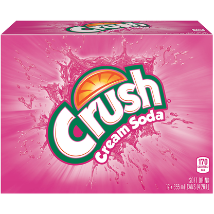 Crush Cream Soda Cans 355mL, 12 Count
