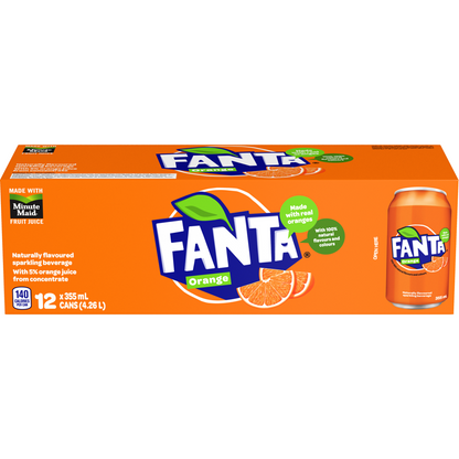 Fanta Orange Cans 355mL, 12 Count