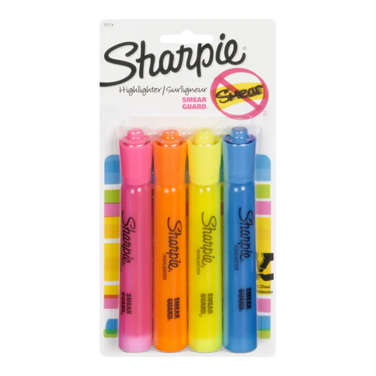 Sharpie Highlighter (Assorted Colours), 4 Count