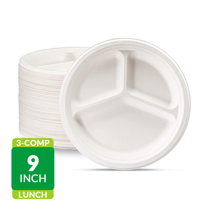Fiber Paper Plate 9in 3-Comp