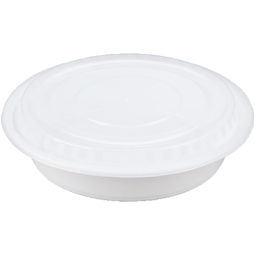 Round 9in PP Container & Lid (48oz, Premium), 150 Count