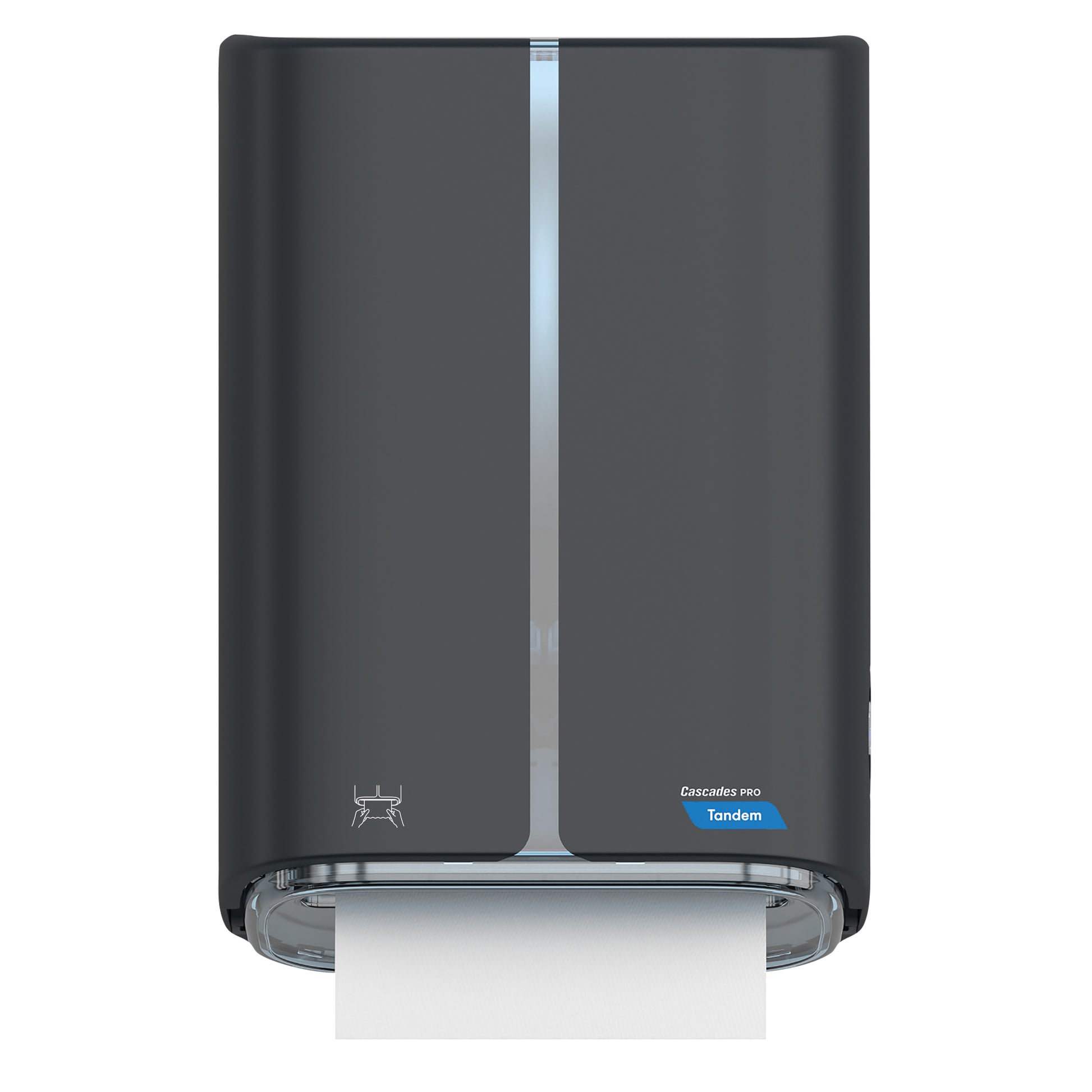 Cascades PRO Tandem Mechanical No-Touch Hand Towel Dispenser, Dark Gray (Gray), 1 Count