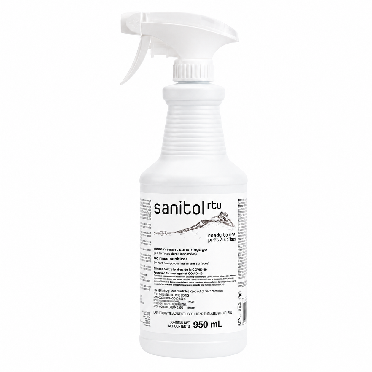 Sanitol (Ready to Use) No Rinse Sanitizer - Disinfectant - Deodorizer - Mildewstat, 950mL