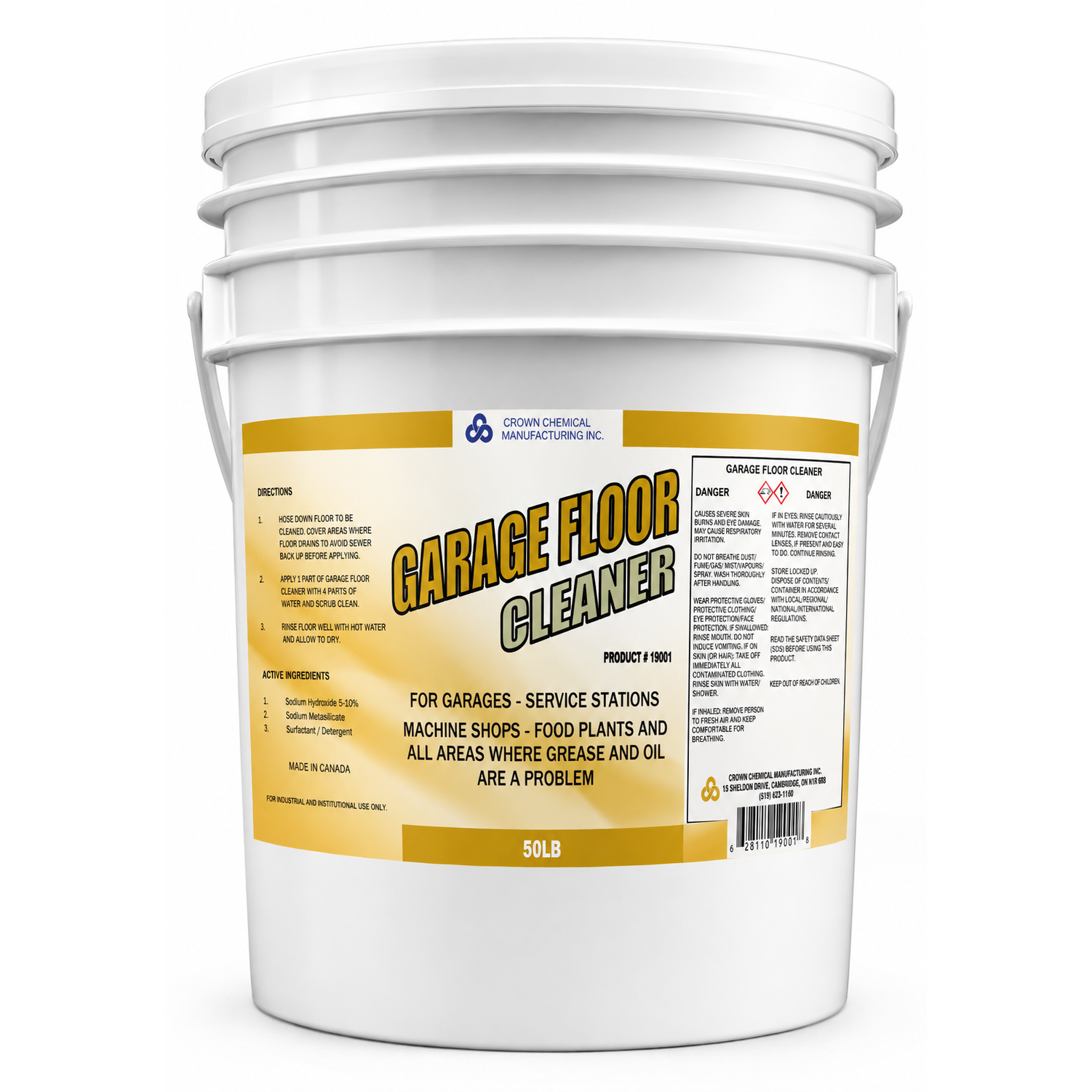 Garage Floor Powder Cleaner, Pail, 50lb/22.7kg