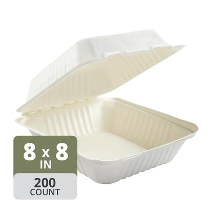 Fiber-81 Hinged Medium (8 x 8.7 x 3in, 1-Comp), 200 Count
