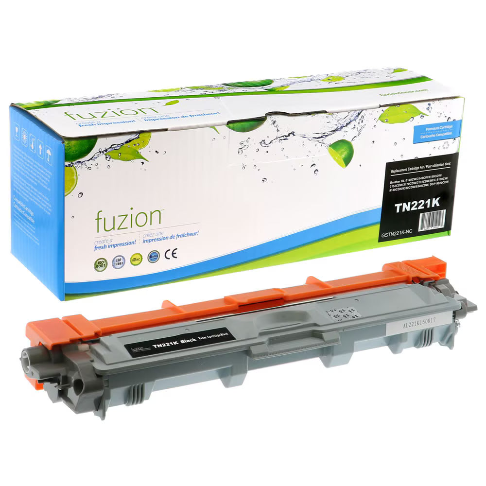 Brother TN221BK Compatible Toner, Black, ~2,500 Pages