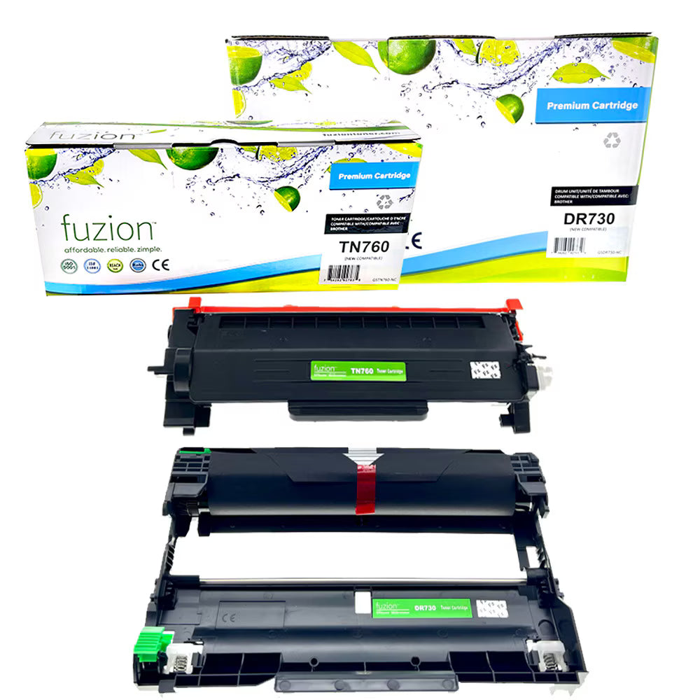 Brother TN760/DR730 Toner & Drum Combo, Black, ~15,000 Pages