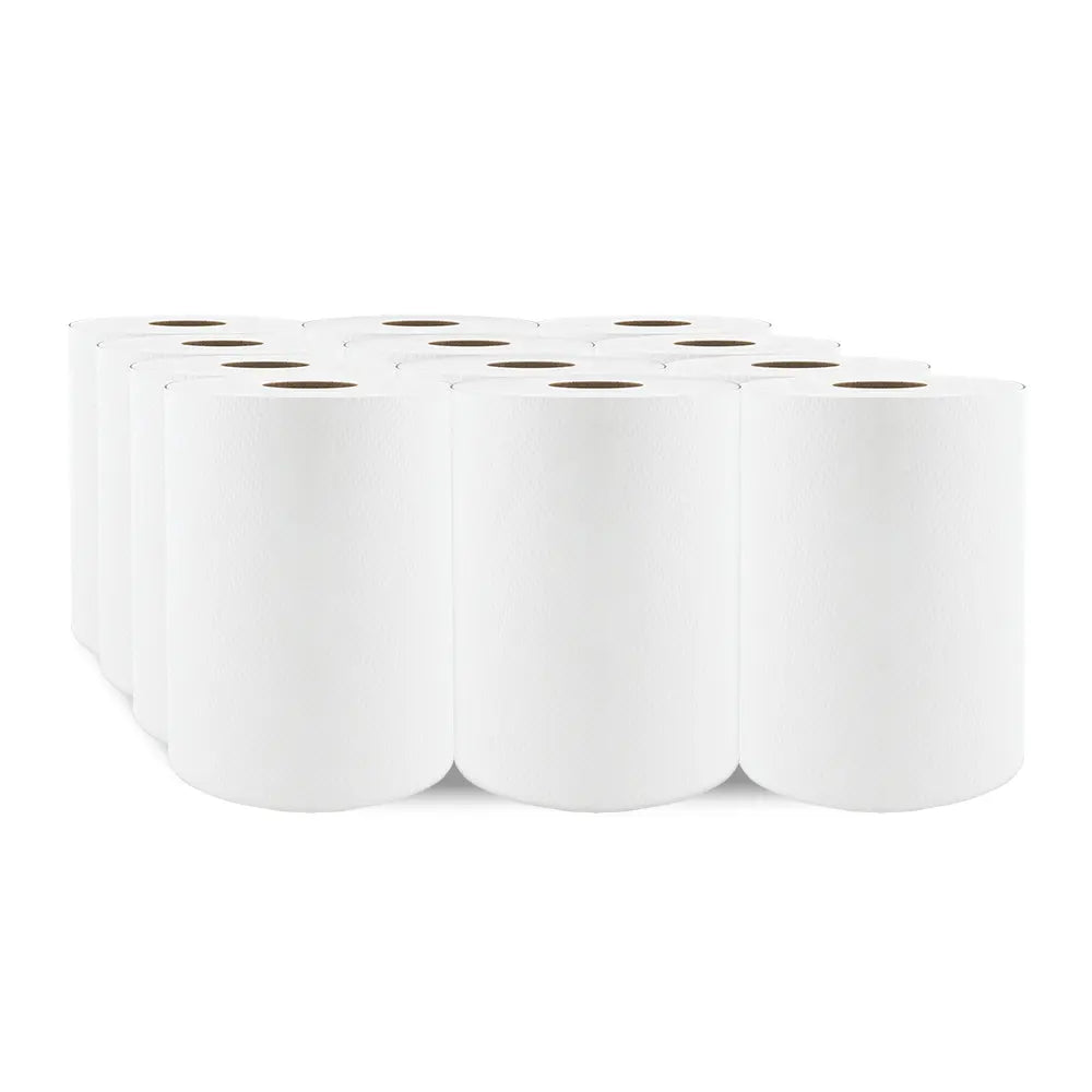 Cascades H030 Roll Paper Towel (1-Ply, White, 350ft), 12 Rolls