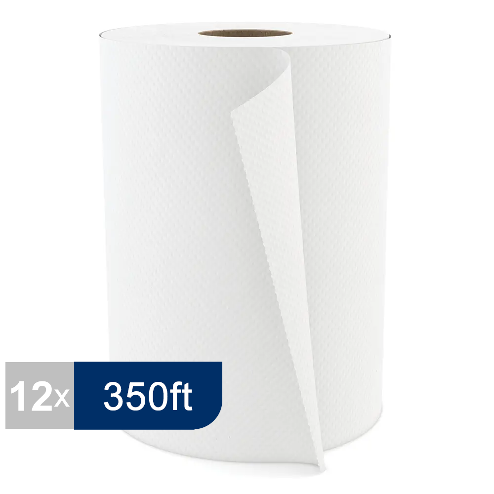 Cascades H030 Roll Paper Towel (1-Ply, White, 350ft), 12 Rolls