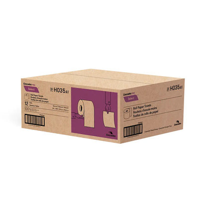 Cascades H035 Roll Paper Towel (1-Ply, Natural, 350ft), 12 Rolls