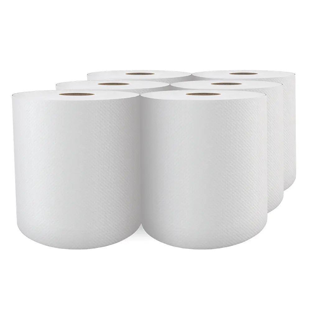 Cascades H080 Roll Paper Towel (1-Ply, White, 800ft), 6 Rolls