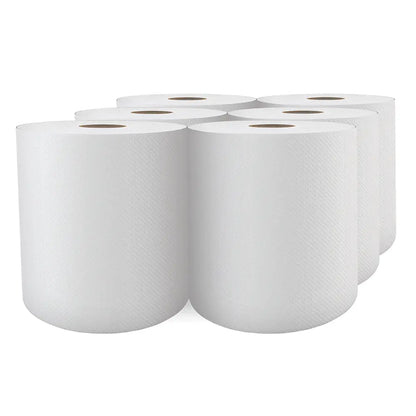 Cascades H080 Roll Paper Towel (1-Ply, White, 800ft), 6 Rolls