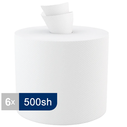 Cascades H152 Centerpull Hand Towel (2-Ply, White, 500 Sheets), 6 Rolls