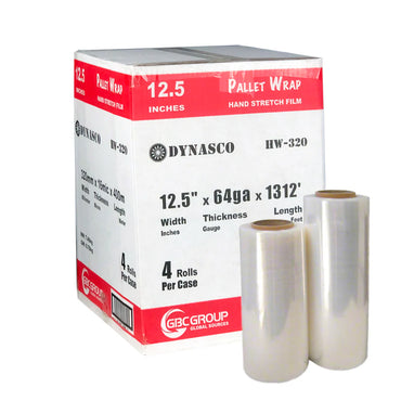 Hand Stretch Film (12.5" x 64ga x 1312ft), 4 Rolls