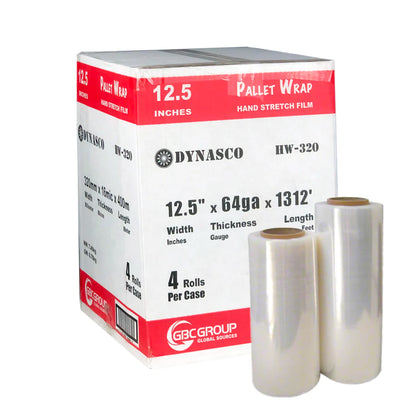 Hand Stretch Film (12.5" x 64ga x 1312ft), 4 Rolls