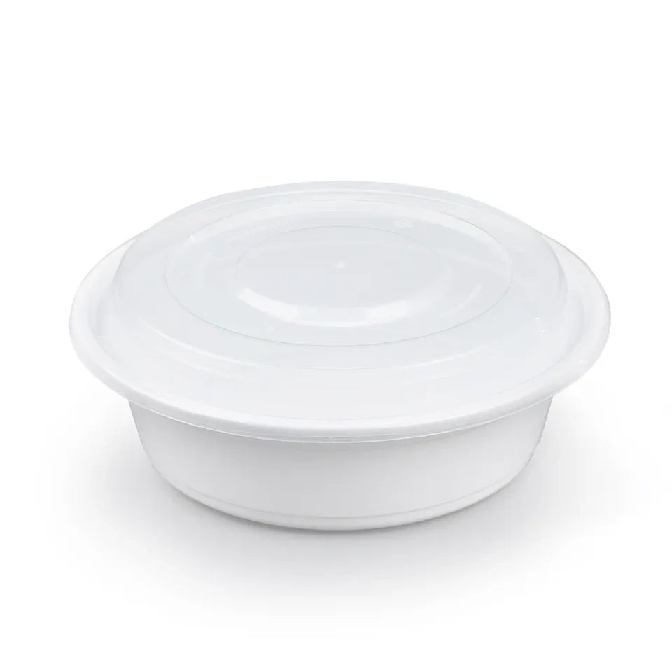 Round 7in PP Container & Lid (32oz, Premium), 150 Count