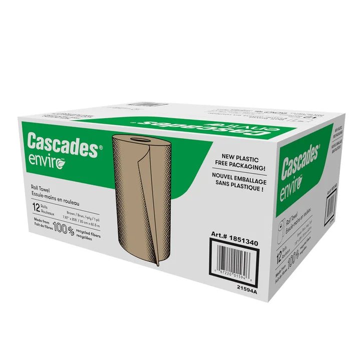 Cascades H205 Roll Paper Towel (1-Ply, Natural, 205ft), 12 Rolls
