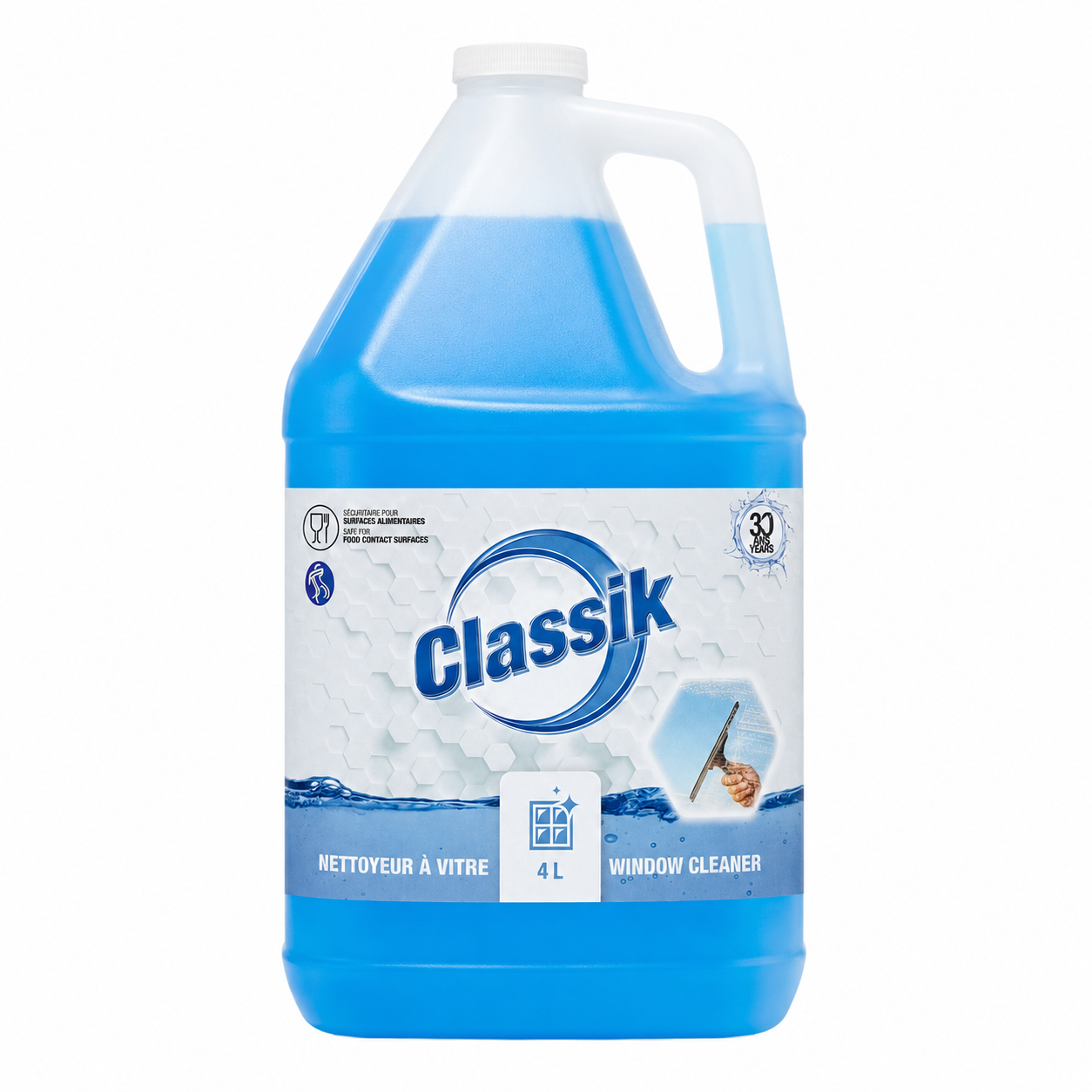 Classik Window & Glass Cleaner (Alcohol Scent, Streak Free), 4L