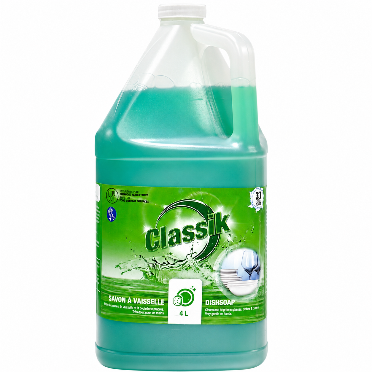 Classik Dish Soap (Green, Apple Mango Scent), 4L