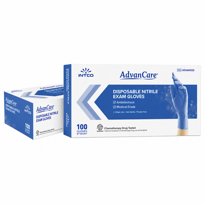 Advancare Nitrile Gloves (Blue, 3.5ml, Powder-Free), 100 Count