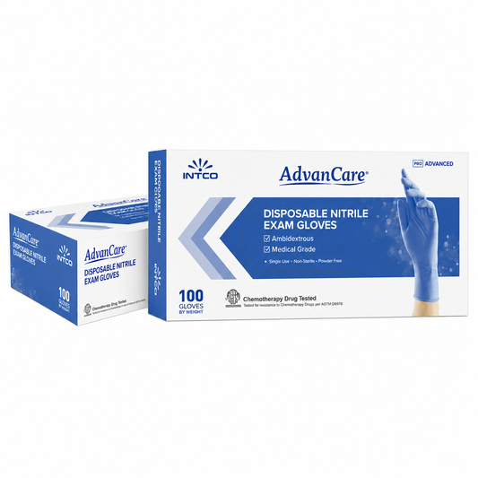Advancare Nitrile Gloves (Blue, 3.5ml, Powder-Free), 100 Count